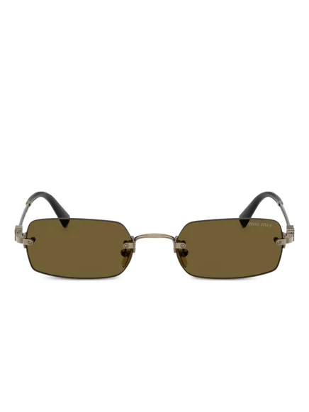 Солнцезащитные очки в прямоугольной оправе Miu Miu Eyewear gold