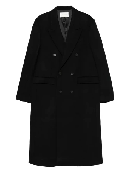 Двубортное пальто с отворотами-козырьками от TONYWACK black