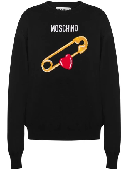Женский свитер Moschino из шерсти, черный
