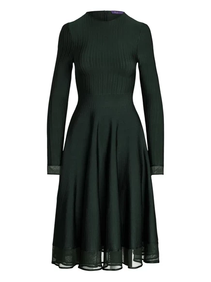 Женское платье Ralph Lauren Collection миди-рубчик, зеленое