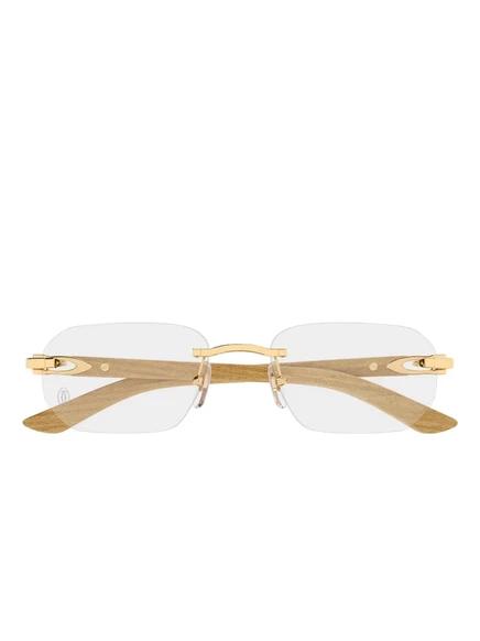 Мужские очки Cartier Eyewear прямоугольные, золотистые