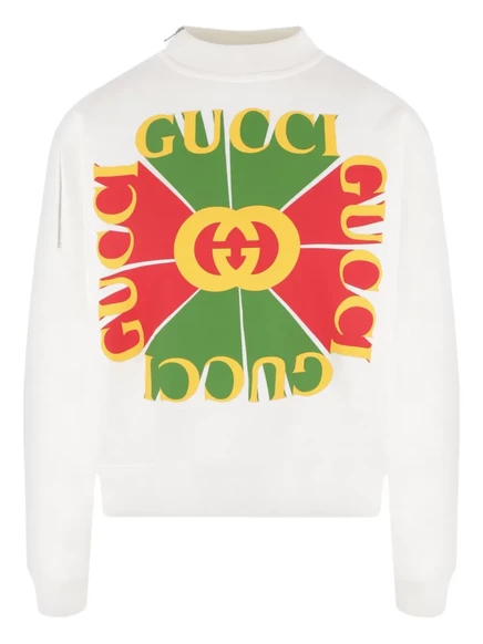 Толстовка с винтажной аппликацией с логотипом Gucci white