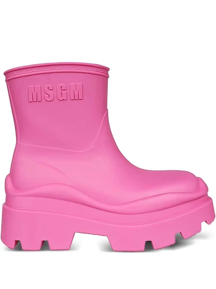 Непромокаемые ботинки на платформе MSGM pink