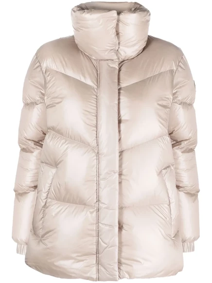 Женская пуховая куртка Woolrich Aliquippa с чевронной стёжкой, светло-бежевая