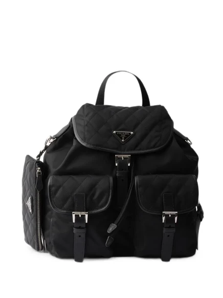 Женский рюкзак Prada Re-Nylon, стеганый, черный
