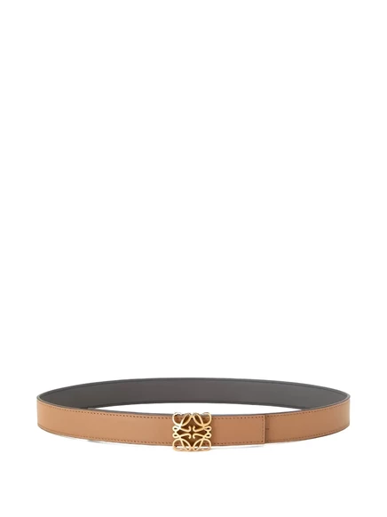 Кожаный ремень LOEWE с пряжкой-анаграммой brown