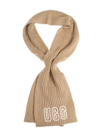 Шарф с логотипом UGG в рубчик neutrals