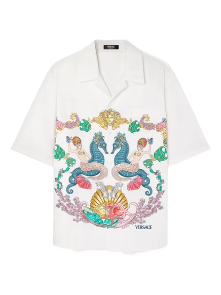 Мужская рубашка Versace Coral Theatre, белая