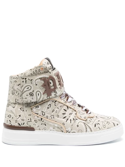 Высокие кроссовки Philipp Plein с принтом пейсли neutrals