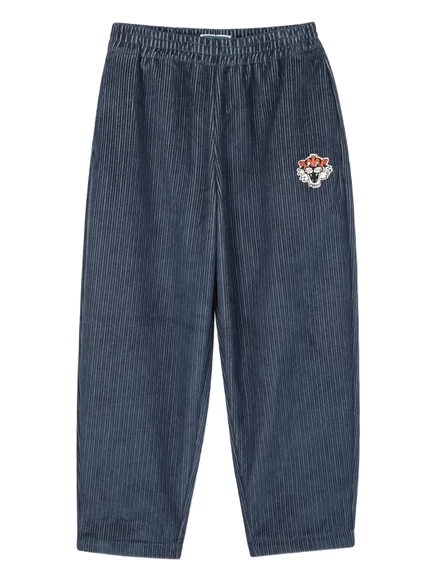 Детские вельветовые брюки Kenzo Kids с эластичным поясом, тёмно-синие