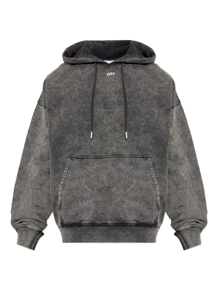 Мужское худи Off-White с карманом-кенгуру, серое