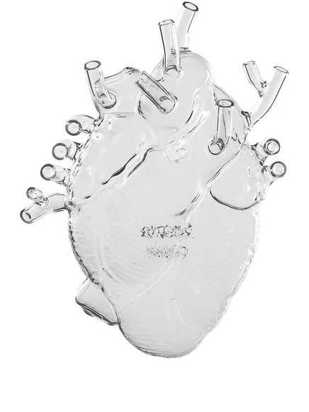 Ваза Seletti Love In Bloom стеклянная, 16,7×7 см, белая