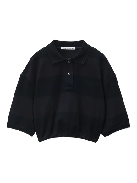 Женское укороченное поло Alexander Wang, черное