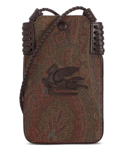 Сумка для телефона ETRO с узором пейсли brown