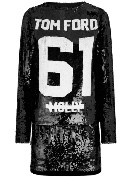 Мини-платье TOM FORD 61 с блестками black