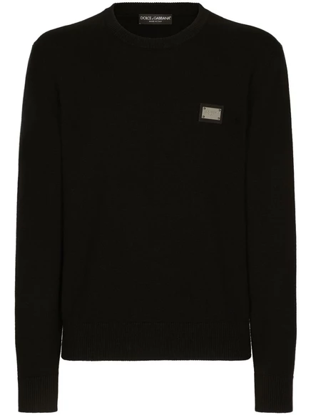 Шерстяно-кашемировый джемпер с логотипом Dolce & Gabbana на бирке black