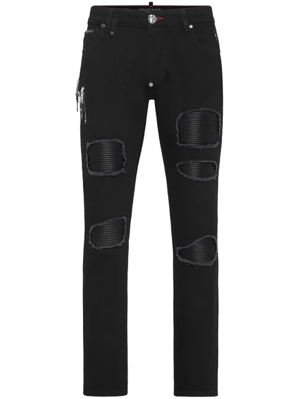 Мужские узкие джинсы Philipp Plein Rock Star, черные