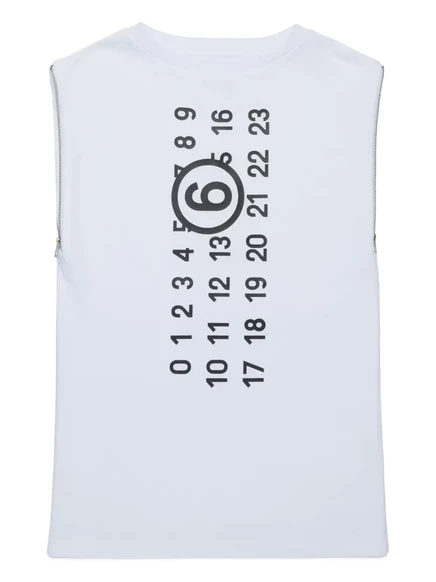 Платье MM6 Maison Margiela с детским рисунком в виде цифр white