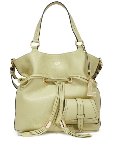 Кожаная сумка-ведро Lancel medium Premier Flirt из натуральной кожи green