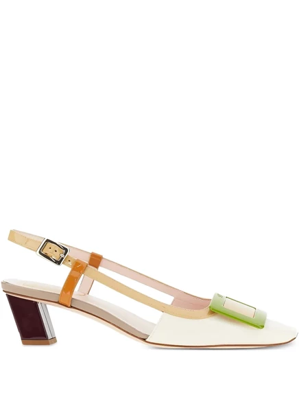 Туфли-лодочки Roger Vivier с ремешком на спине и пряжкой neutrals