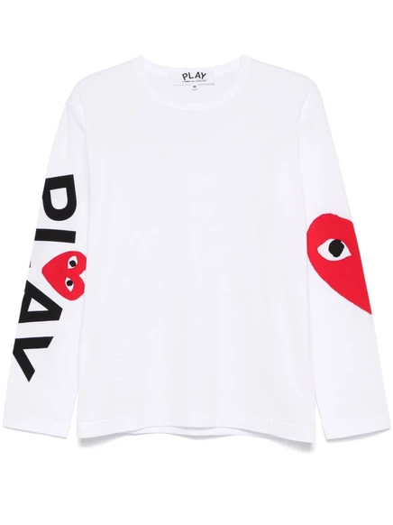 Унисекс футболка Comme des Garçons Play с сердцем, белая