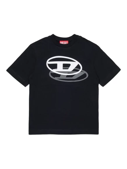 Футболка с логотипом Diesel Kids с принтом black