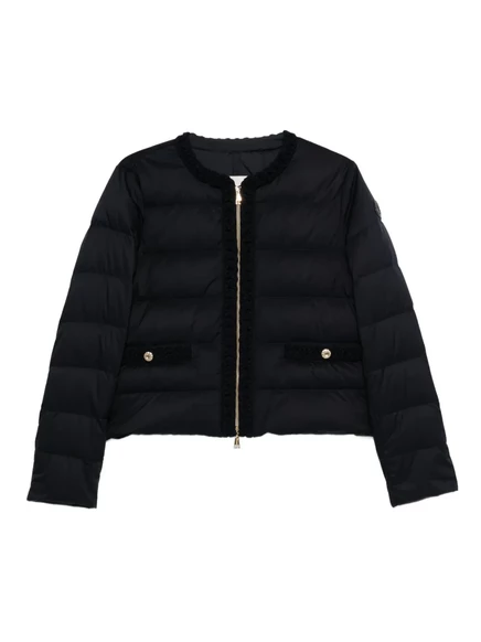 Пуховик Moncler со стеганой отделкой blue