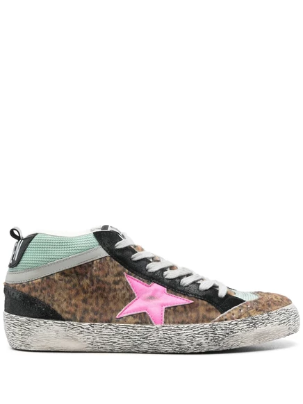 Кроссовки Golden Goose Mid Star с двойным разрезом на четверти  brown
