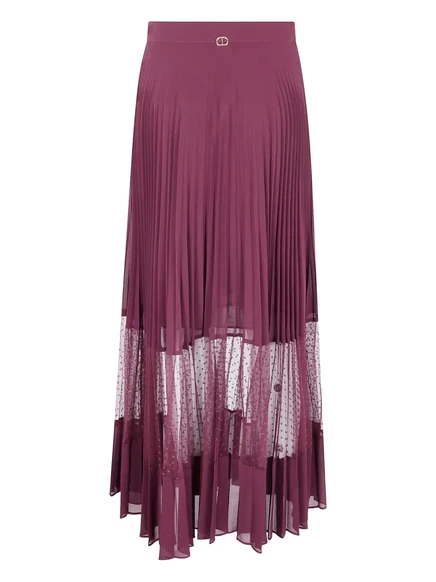 Плиссированная юбка миди TWINSET pink
