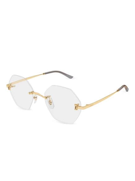Очки Cartier Eyewear геометрические без оправы, золотистые