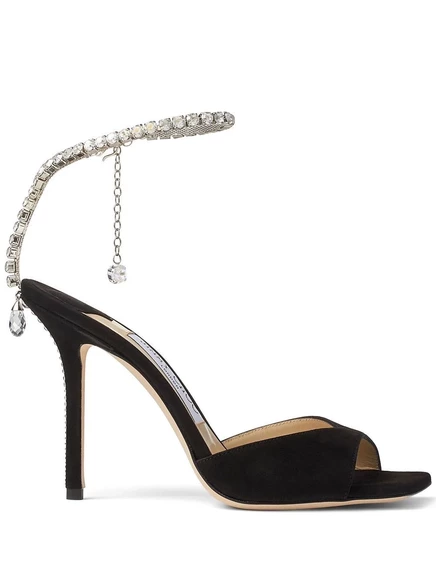 Женские босоножки Jimmy Choo Saeda 100 мм, черные