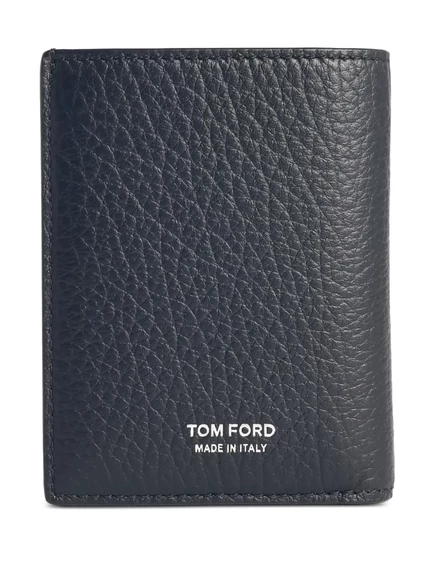 Мужской держатель для карт Tom Ford из кожи с тиснением логотипа, черный