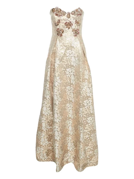 Женское платье Badgley Mischka без бретелей, золотое