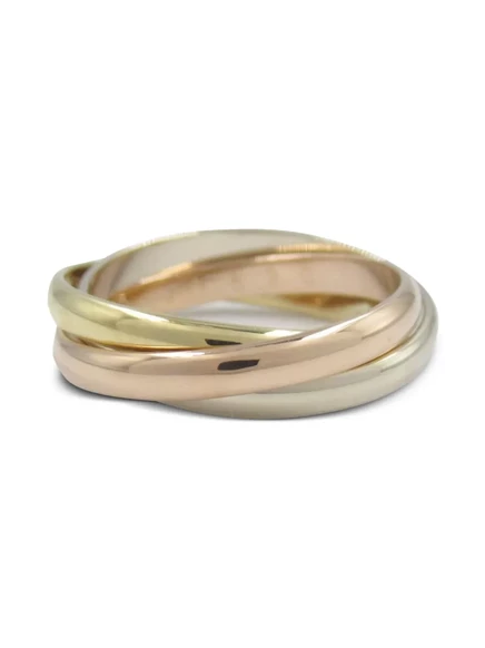 Женское кольцо Cartier Trinity 18K, трехцветное золото