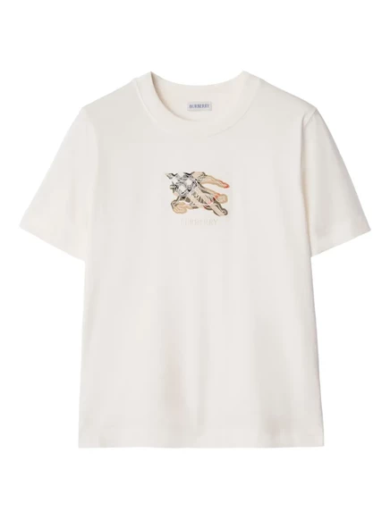 Женская футболка Burberry с вышитым рыцарем, белая