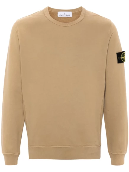 Мужской свитшот Stone Island с нашивкой Compass, бежевый