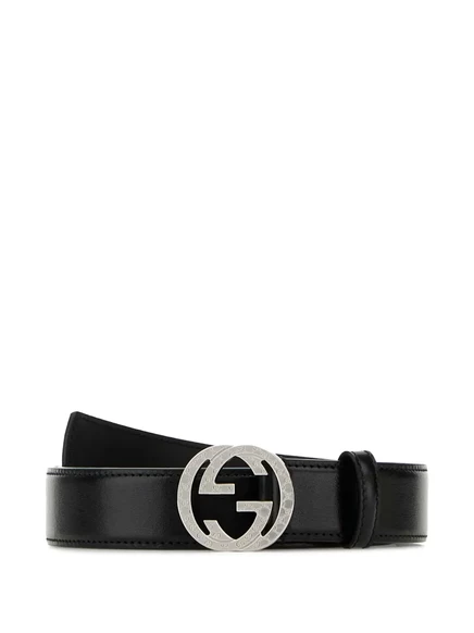 Мужской ремень Gucci Interlocking G, черный
