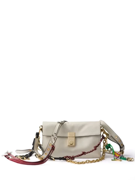 Маленькая мягкая сумка через плечо от Prada white
