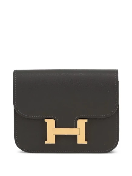 Женская поясная сумка Hermès Constance 2025 кожаная, серая