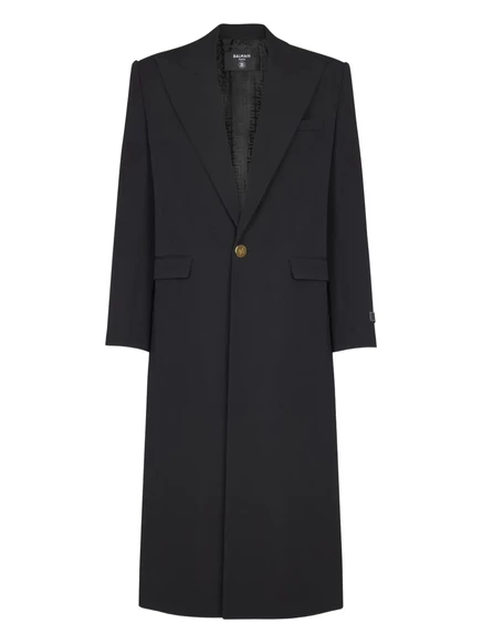 Однобортное пальто Balmain black