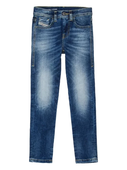 Детские джинсы Diesel Kids с эффектом потертости, синие