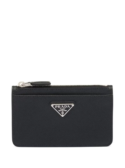 Визитница из сафьяновой кожи Prada black