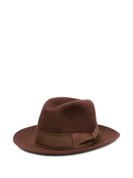 Унисекс федора Borsalino с тесьмой, коричневая