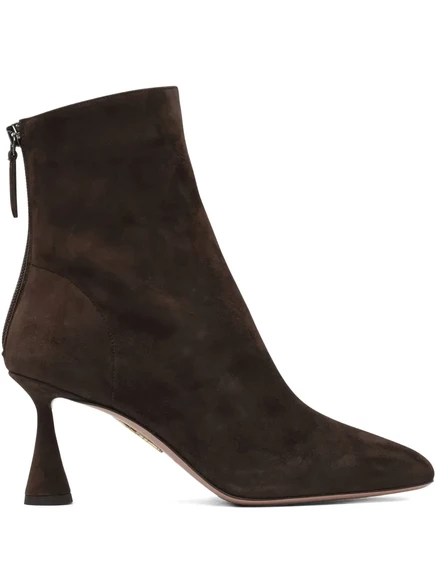 Замшевые ботильоны Aquazzura 75 мм Amore brown