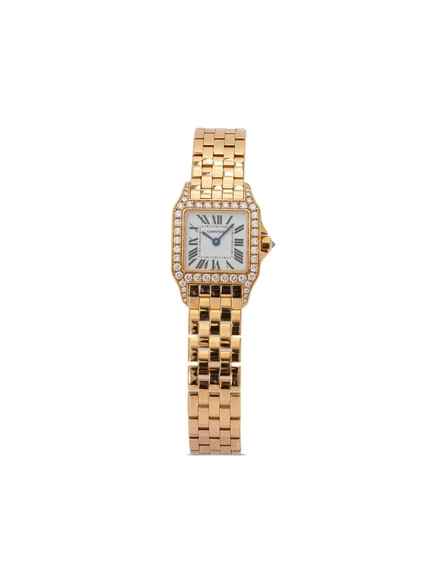 Женские часы Cartier Santos Demoiselle 21 мм, золото, белый