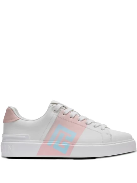 Женские кроссовки Balmain B-Court из телячьей кожи, белые