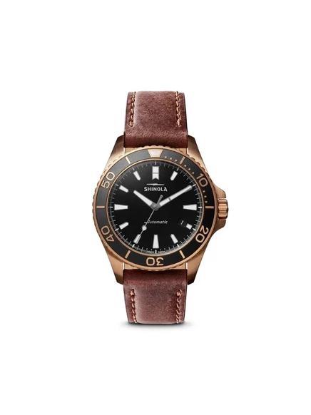 Мужские часы Shinola The Bronze Monster 43 мм, черные