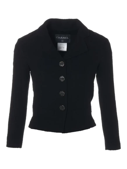 Твидовый пиджак с пуговицами, бывший в употреблении у CHANEL в 2011-2012 годах black