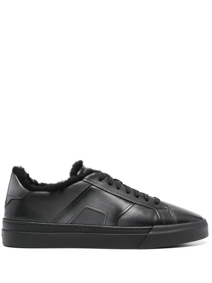 Кожаные кроссовки Santoni black