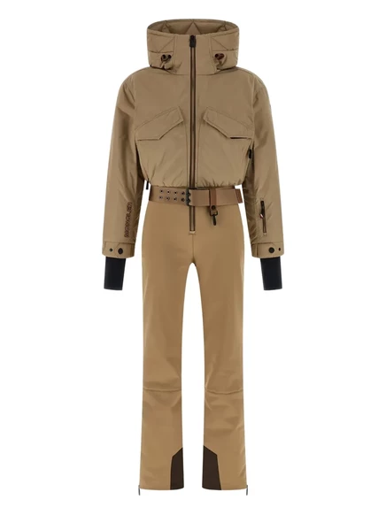 Пуховый лыжный костюм Moncler Grenoble с капюшоном neutrals